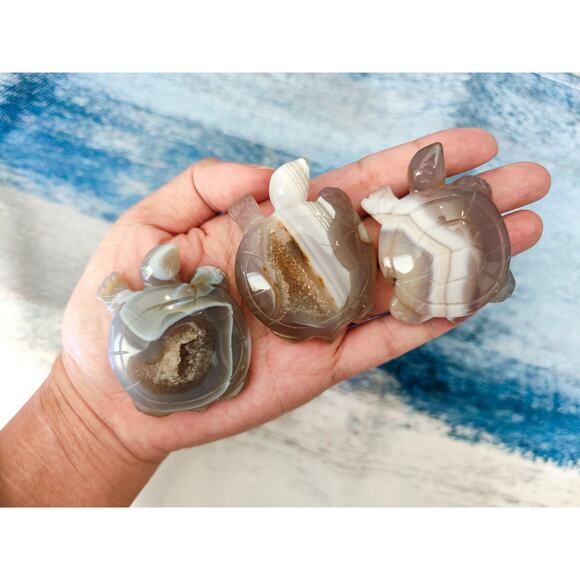 Druzy Agate Turtle Carving - Picture 5 of 8